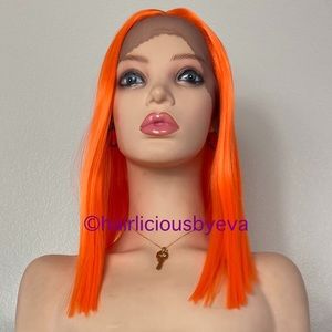 Orange wig straight lace front